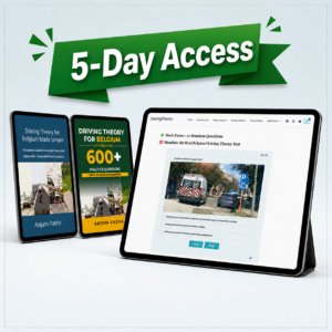 Online practice exam 5-day access — 600+ Belgian driving theory questions