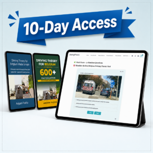 Online practice exam 10-day access — 600+ Belgian driving theory questions