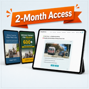 Online practice exam 2-month access — 600+ Belgian driving theory questions