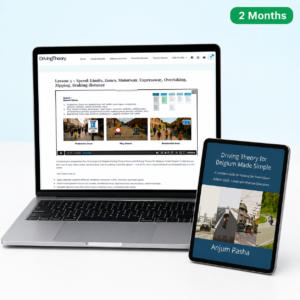 Video lessons 2-month access — Belgian driving theory in English with eBook