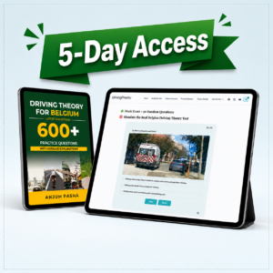 Online practice exam 5-day access — 600+ Belgian driving theory questions