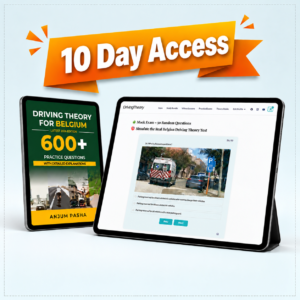Online practice exam 10-day access — 600+ Belgian driving theory questions